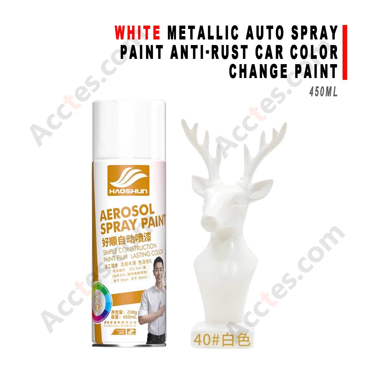 450ML White Metallic Color Change Spray Paint Anti Rust For Vehicle Surface