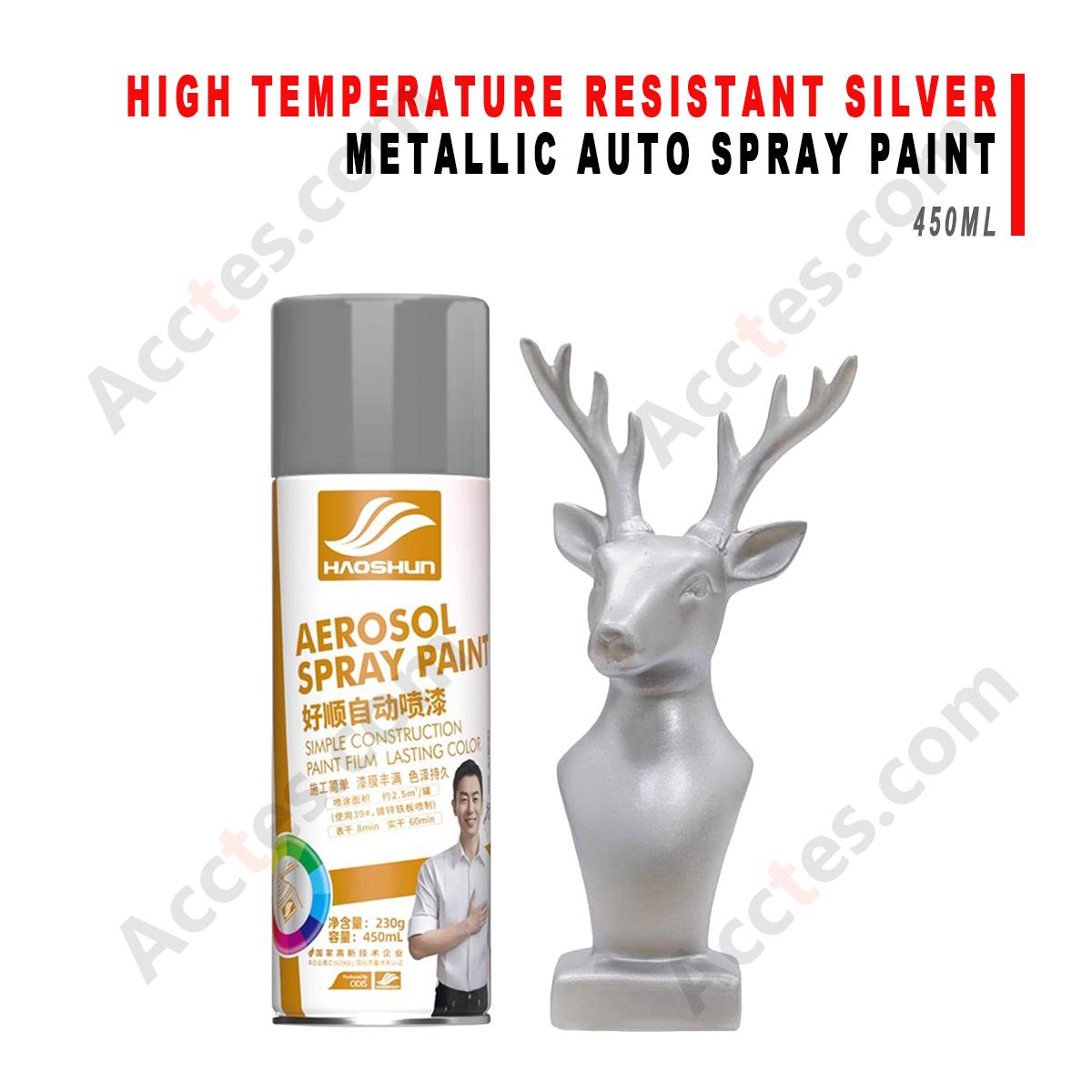450ML High Temp Silver Metallic Anti‑Rust Spray Paint For Car Parts
