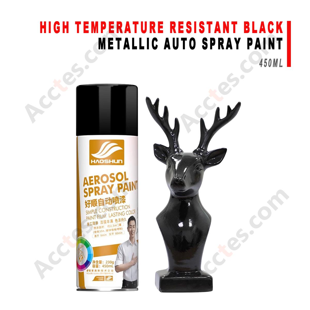 450ML High Temp Black Metallic Anti‑Rust Spray Paint For Car Parts