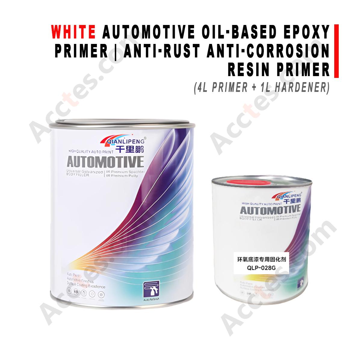 4L White Epoxy Primer Coating Kit Include 1L Hardener Anti‑Rust Resin Paint