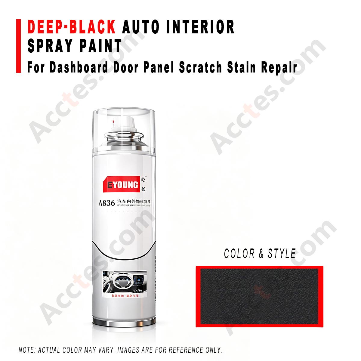 Deep‑Black Interior Refinish Spray Paint For Car Dashboard Door Panel Scratch Repair