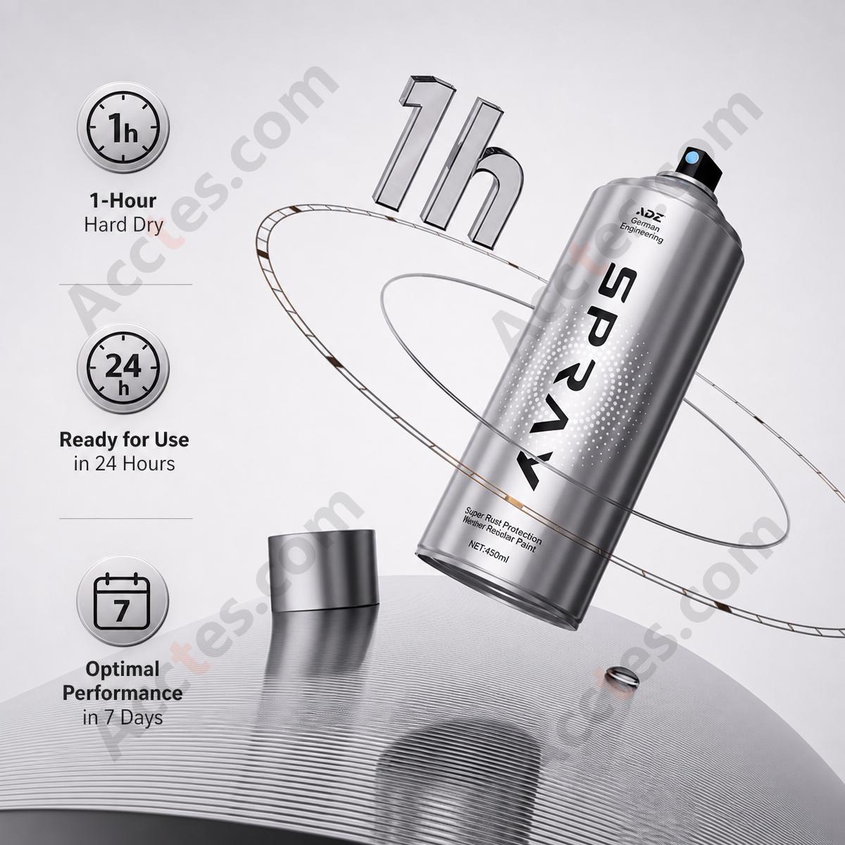 450ml Flash Silver Gloss Clear Varnish Spray Paint