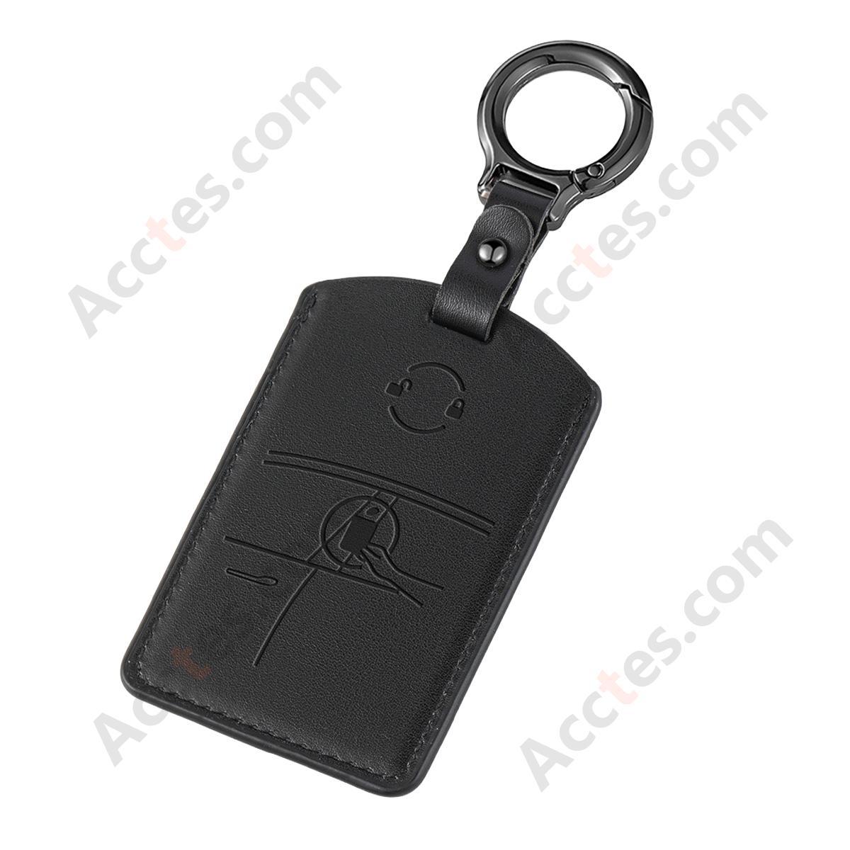 Car Card Key Cover Full Wrap For Model 3/Y Card‑version Style Noble Black With Square Finger Buckle Protector Shell