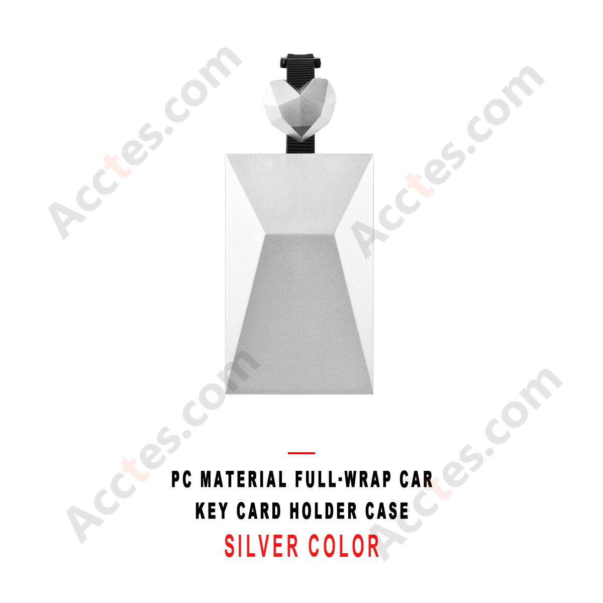 PC Material Full‑wrap Car Key Card Holder Case Silver For Model 3/Y NFC Card Key Protective Pouch