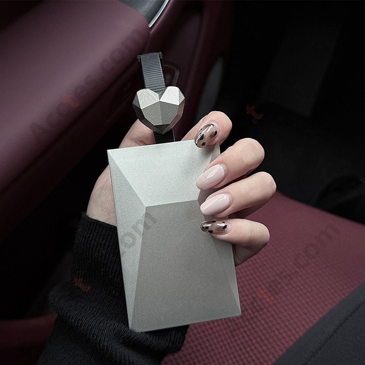 PC Material Full‑wrap Car Key Card Holder Case Silver For Model 3/Y NFC Card Key Protective Pouch