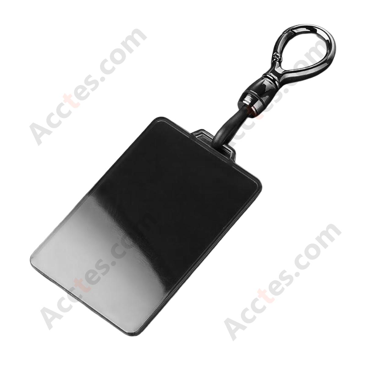 Smart Transparent Card Key Cover For Model 3/Y Black‑transparent Protective Shell With Oval Rope Buckle