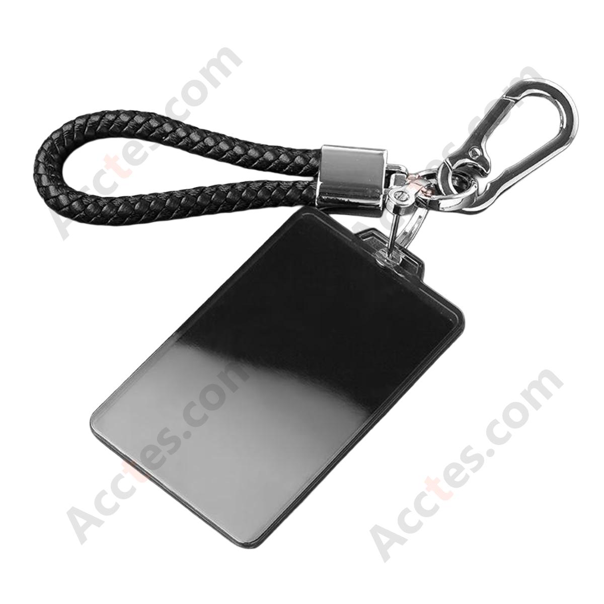 Smart Transparent Card Key Cover For Model 3/Y Black‑transparent Protective Shell With Braided Round Rope