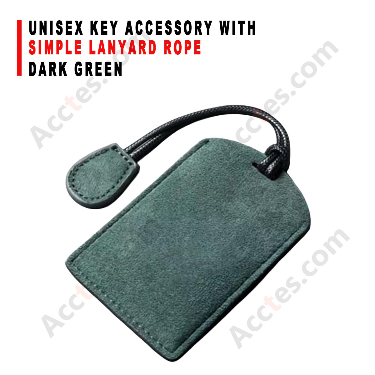 Unisex Car Key Chain Accessory Simple Lanyard Rope Dark Green For Vehicle Card Key