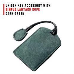 Unisex Car Key Chain Accessory Simple Lanyard Rope Dark Green For Vehicle Card Key
