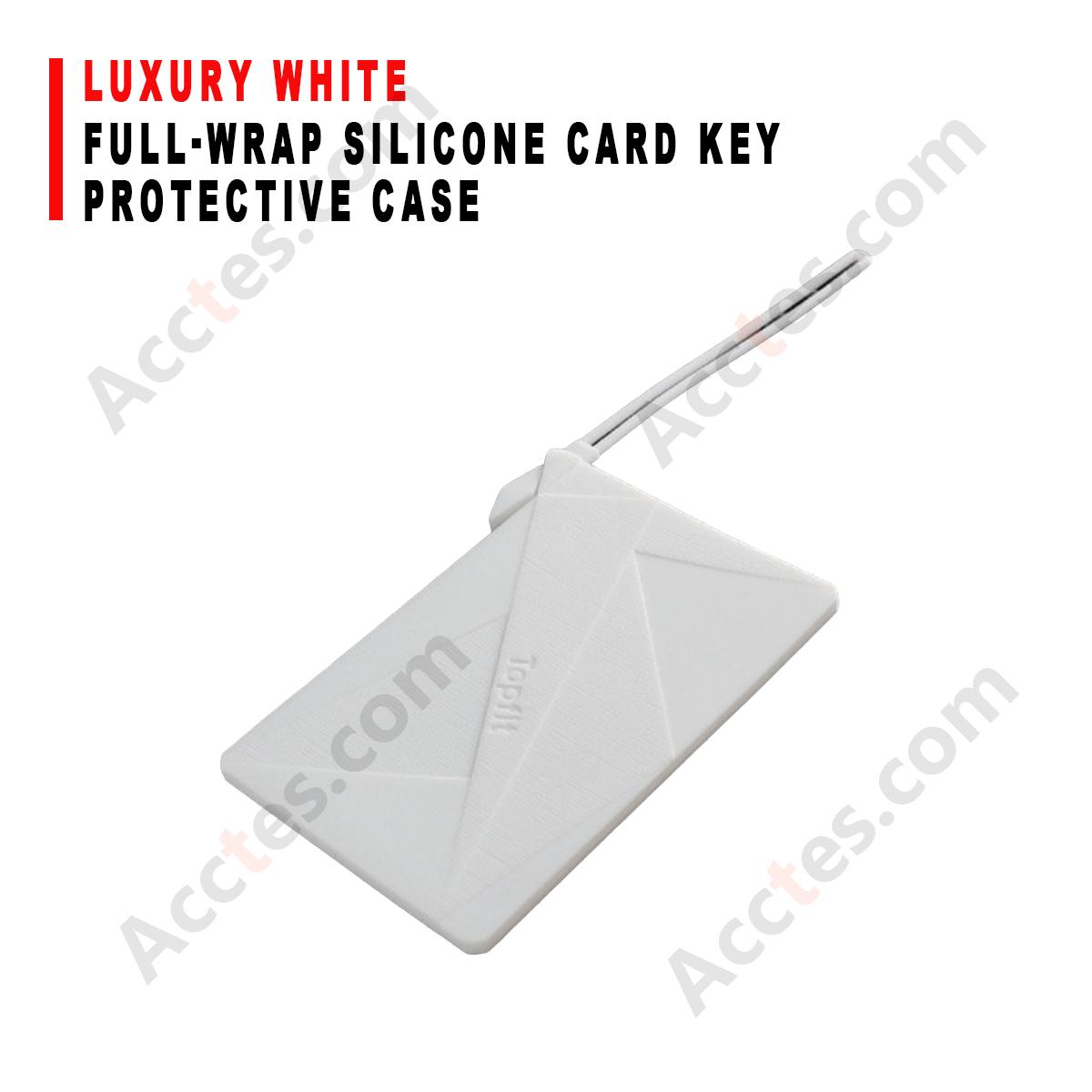 Full‑wrap Silicone Card Key Protective Shell For Model 3/Y Skin‑friendly Touch Luxury White Key Cover