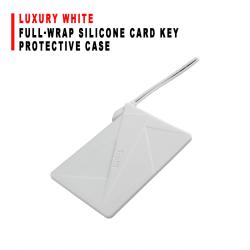 Full‑wrap Silicone Card Key Protective Shell For Model 3/Y Skin‑friendly Touch Luxury White Key Cover