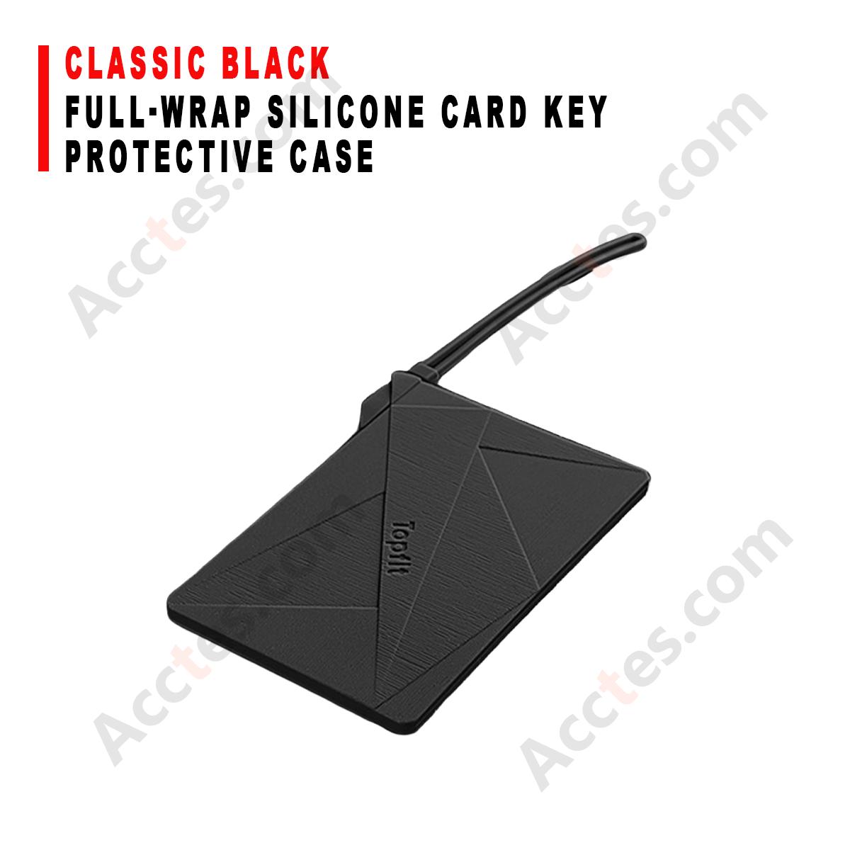 Full‑wrap Silicone Card Key Protective Shell For Model 3/Y Signal‑friendly Classic Black Key Cover