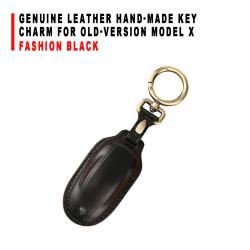 Genuine Leather Hand‑made Key Charm Fashion Black For Old‑Version Model X Car Key Accessory