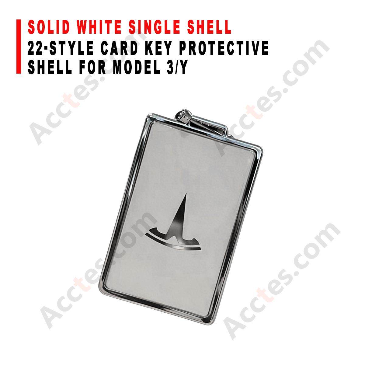 22‑Style Card Key Protective Shell Solid White Single Shell Case For Model 3/Y