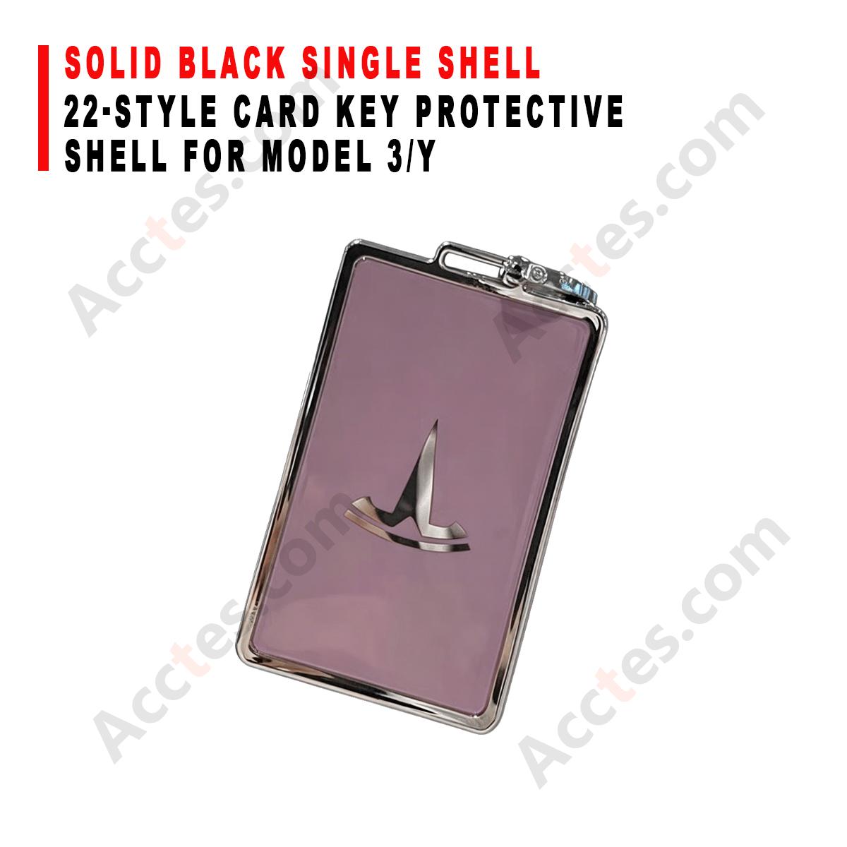 22‑Style Card Key Protective Shell Solid Purple Single Shell Case For Model 3/Y