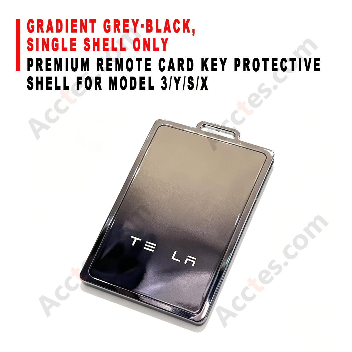 Premium Remote Card Key Protective Shell Gradient Grey‑Black Single Shell Only For Model 3/Y/S/X
