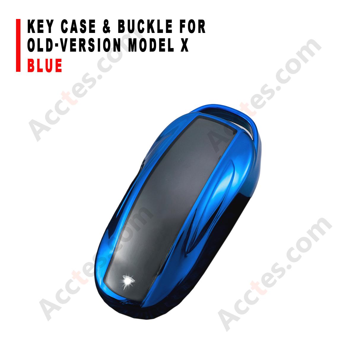 Blue Key Case With Buckle Accessory For Old‑Version Model X Car Key
