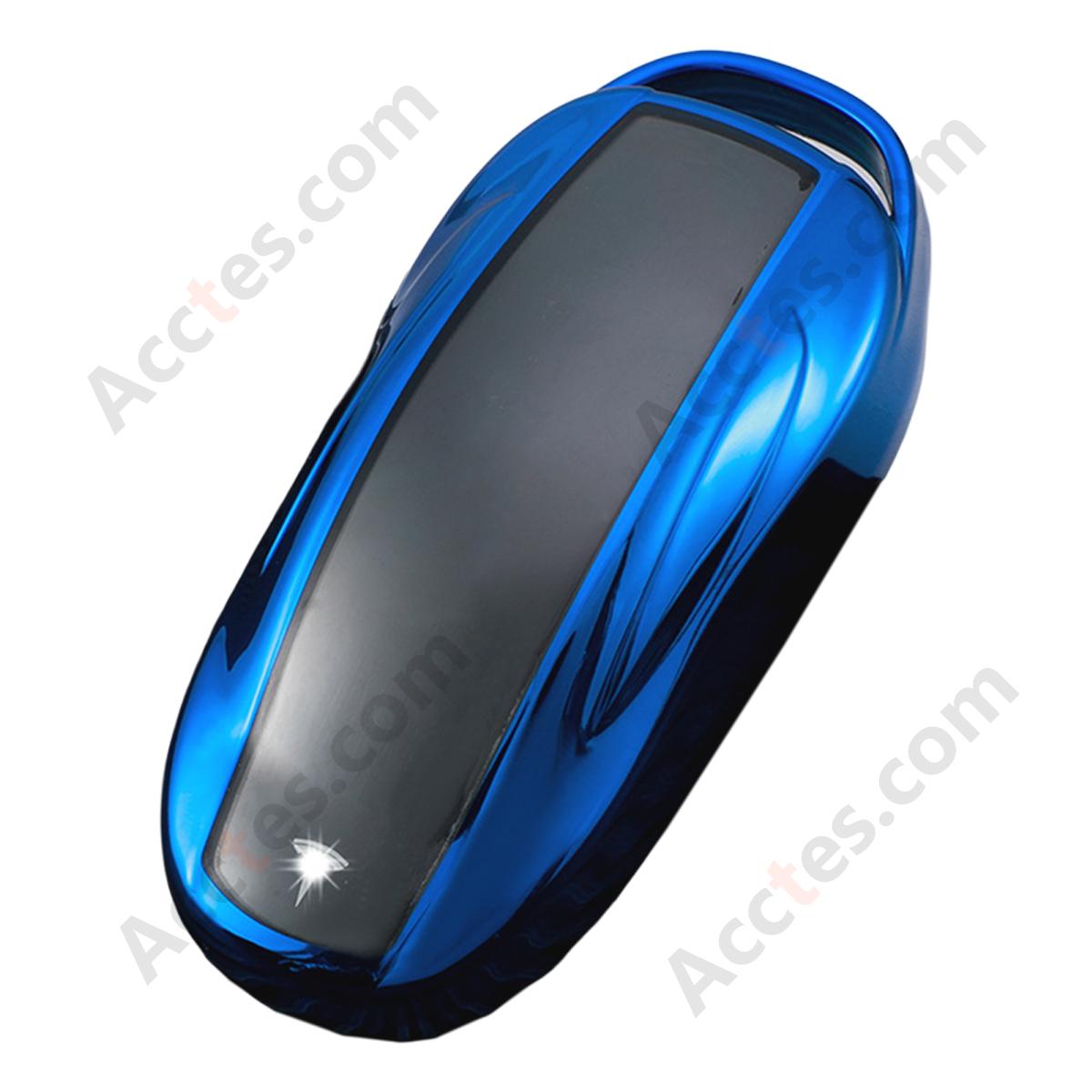 Blue Key Case With Buckle Accessory For Old‑Version Model X Car Key