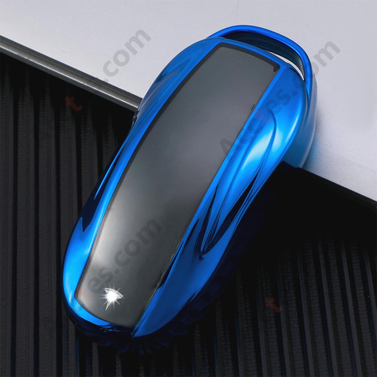 Blue Key Case With Buckle Accessory For Old‑Version Model X Car Key