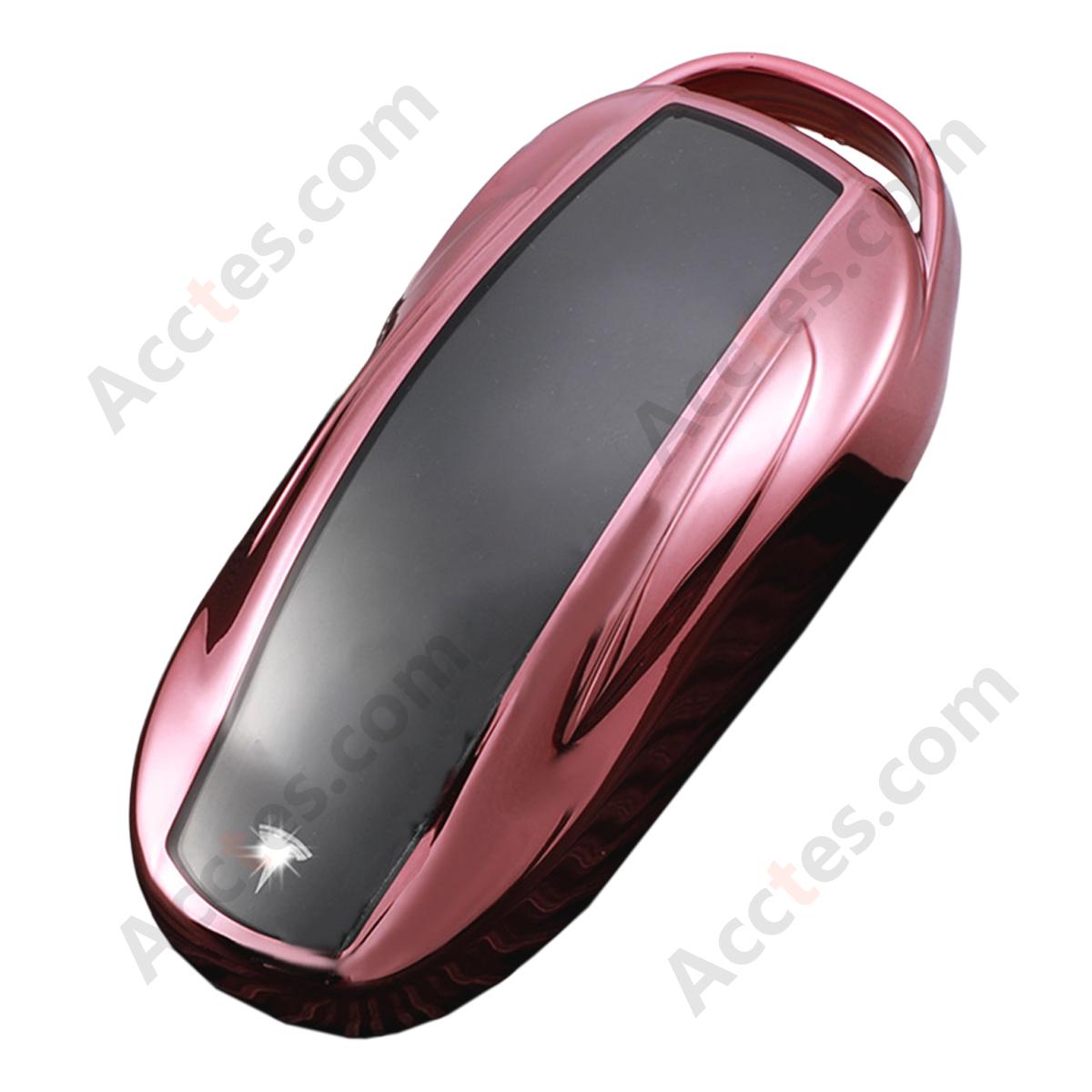 Pink Key Case With Buckle Accessory For Old‑Version Model X Car Key