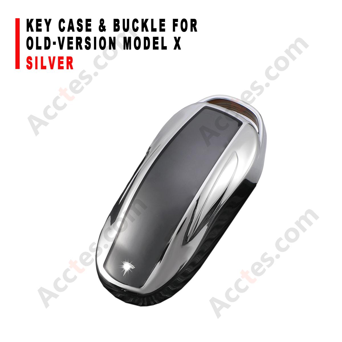 Silver Key Case With Buckle Accessory For Old‑Version Model X Car Key