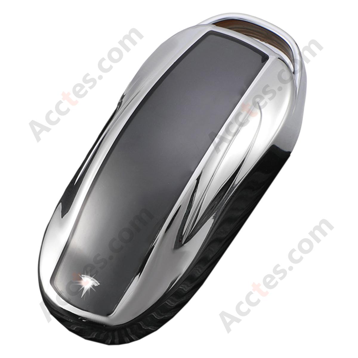 Silver Key Case With Buckle Accessory For Old‑Version Model X Car Key