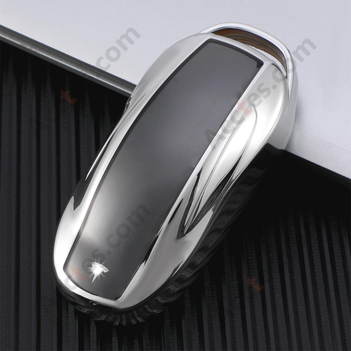 Silver Key Case With Buckle Accessory For Old‑Version Model X Car Key