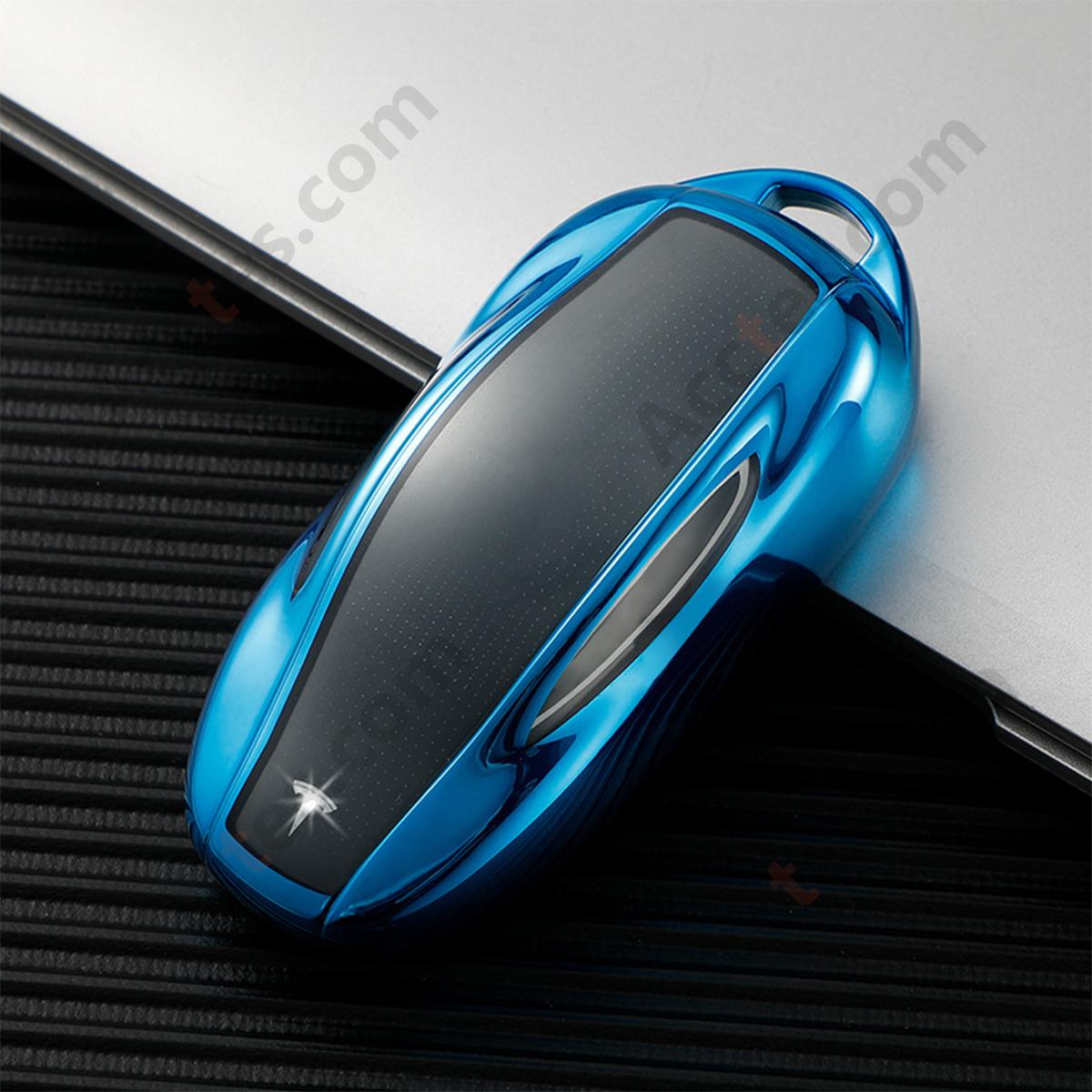 Blue Key Case With Buckle Accessory For Old‑Version Model S Car Key