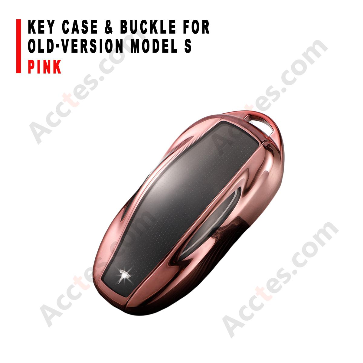 Pink Key Case With Buckle Accessory For Old‑Version Model S Car Key