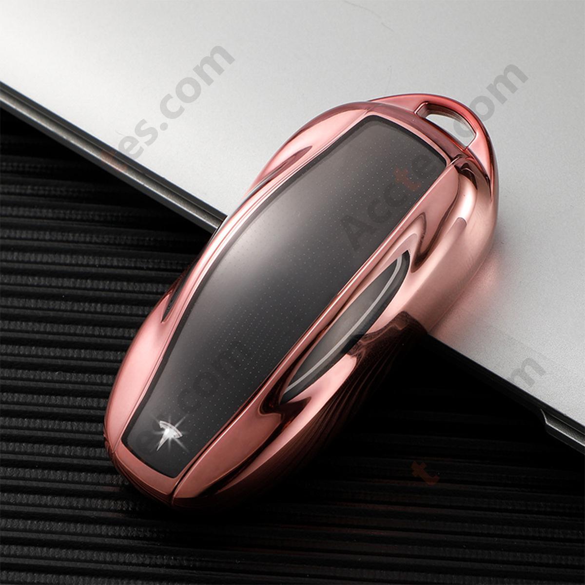 Pink Key Case With Buckle Accessory For Old‑Version Model S Car Key