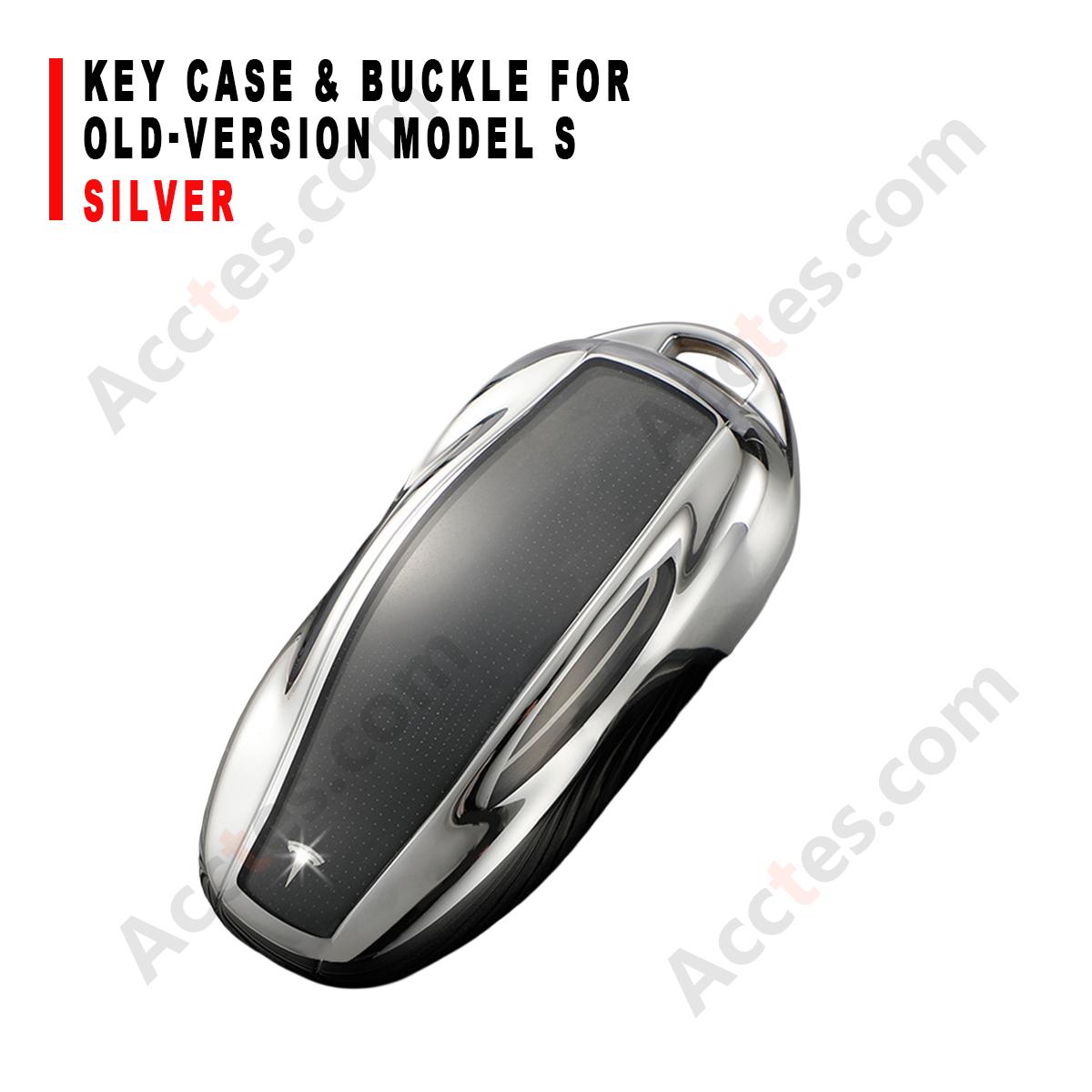 Silver Key Case With Buckle Accessory For Old‑Version Model S Car Key