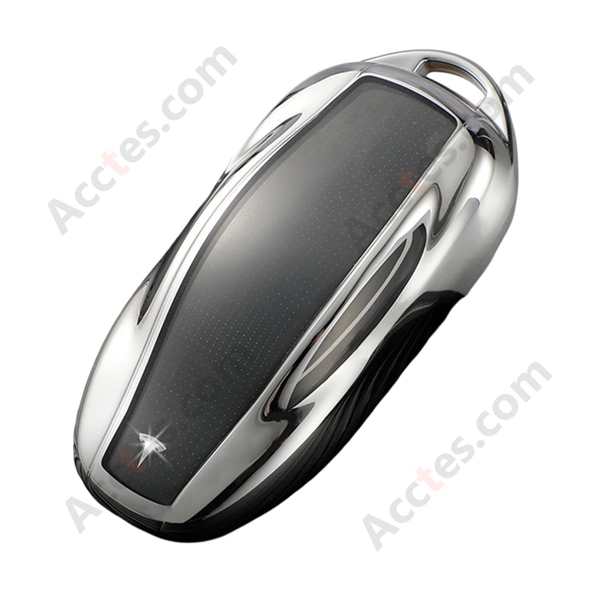 Silver Key Case With Buckle Accessory For Old‑Version Model S Car Key