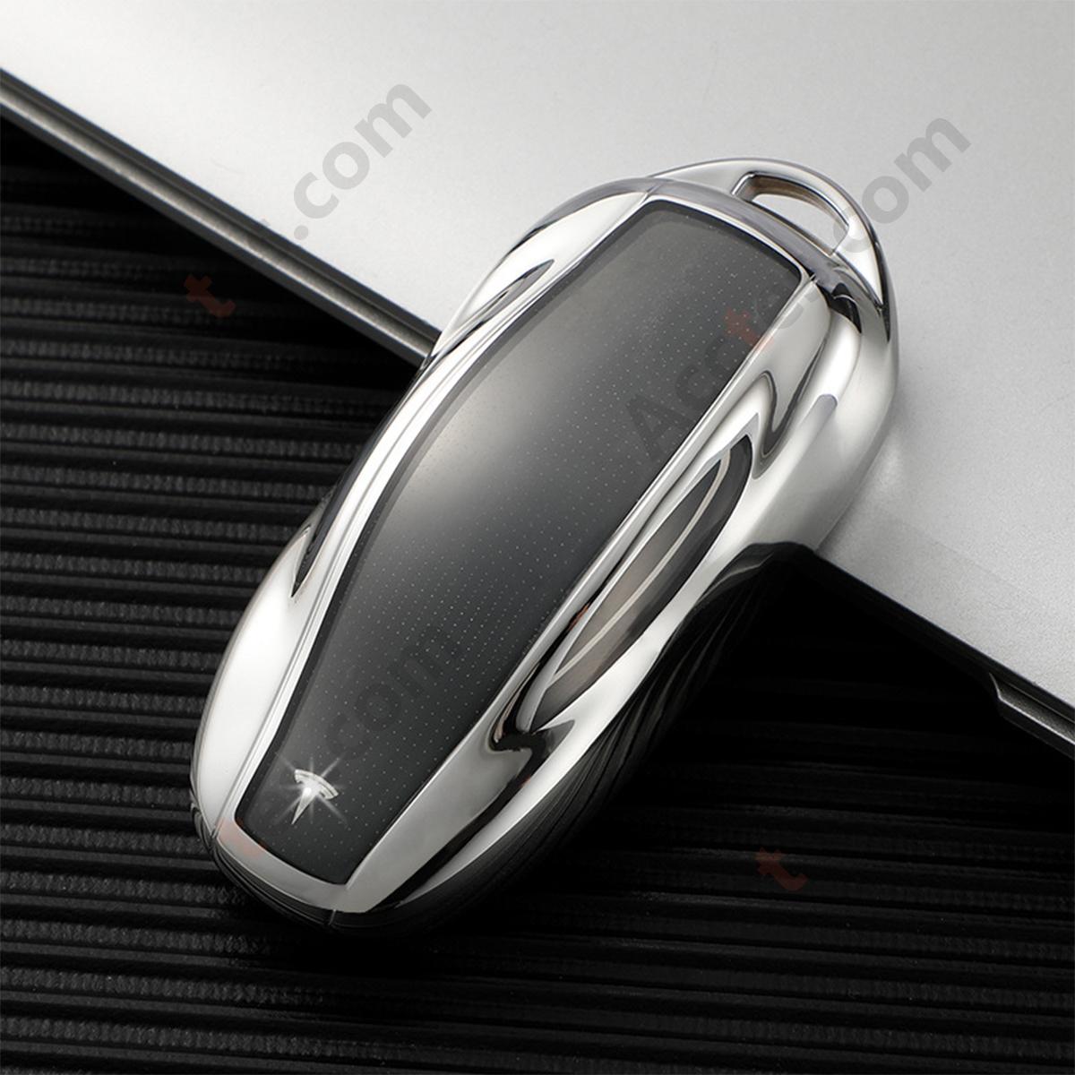Silver Key Case With Buckle Accessory For Old‑Version Model S Car Key