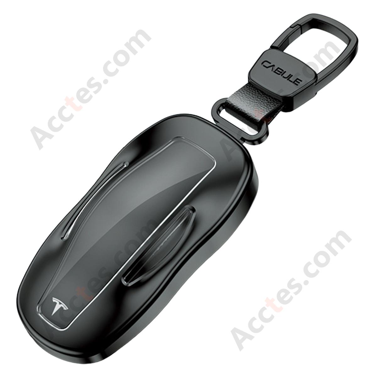 Grey Style B Square Buckle High‑Grade Aluminum Alloy Key Shell For ModelY/3