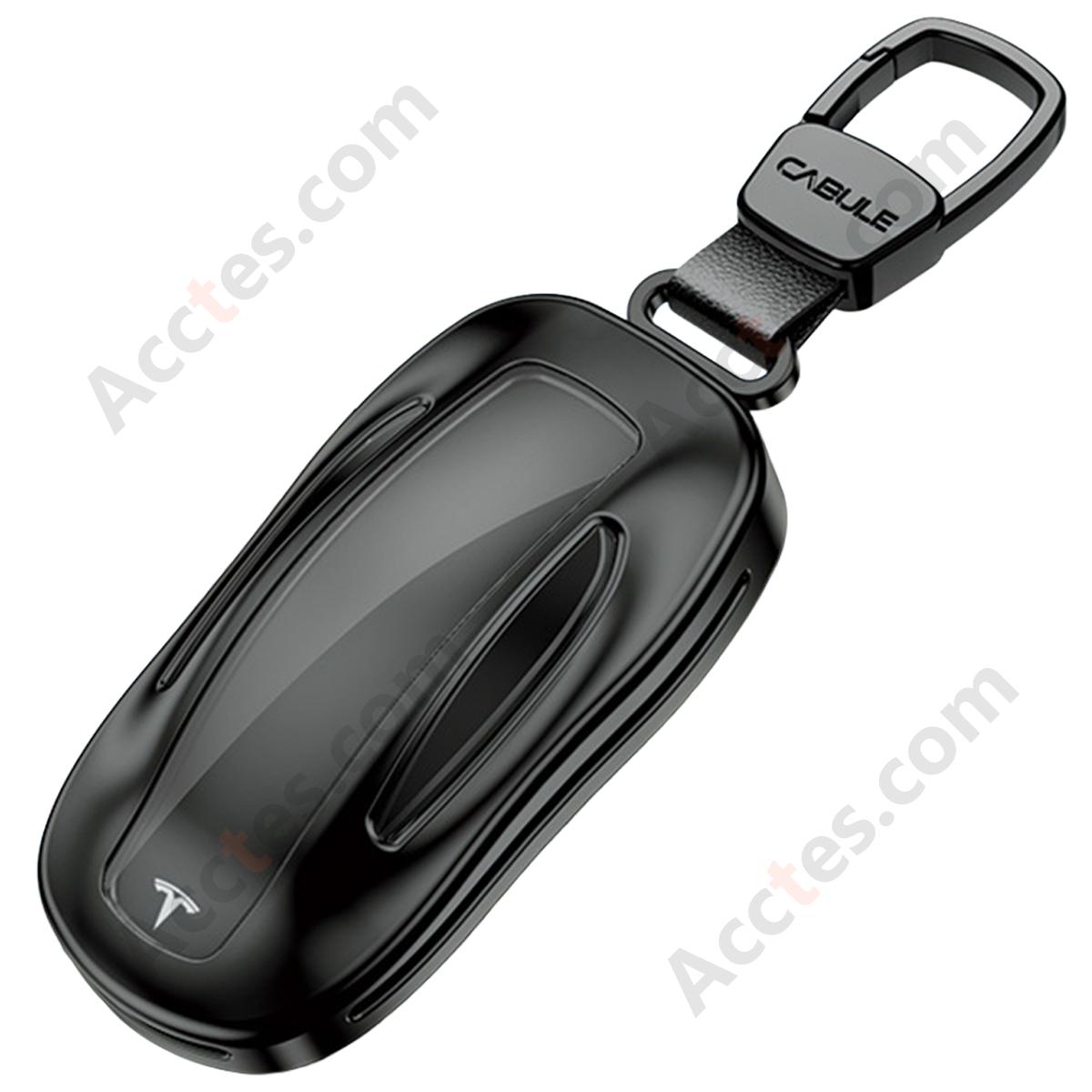 Grey Style A Square Buckle High‑Grade Aluminum Alloy Key Shell For ModelY/3