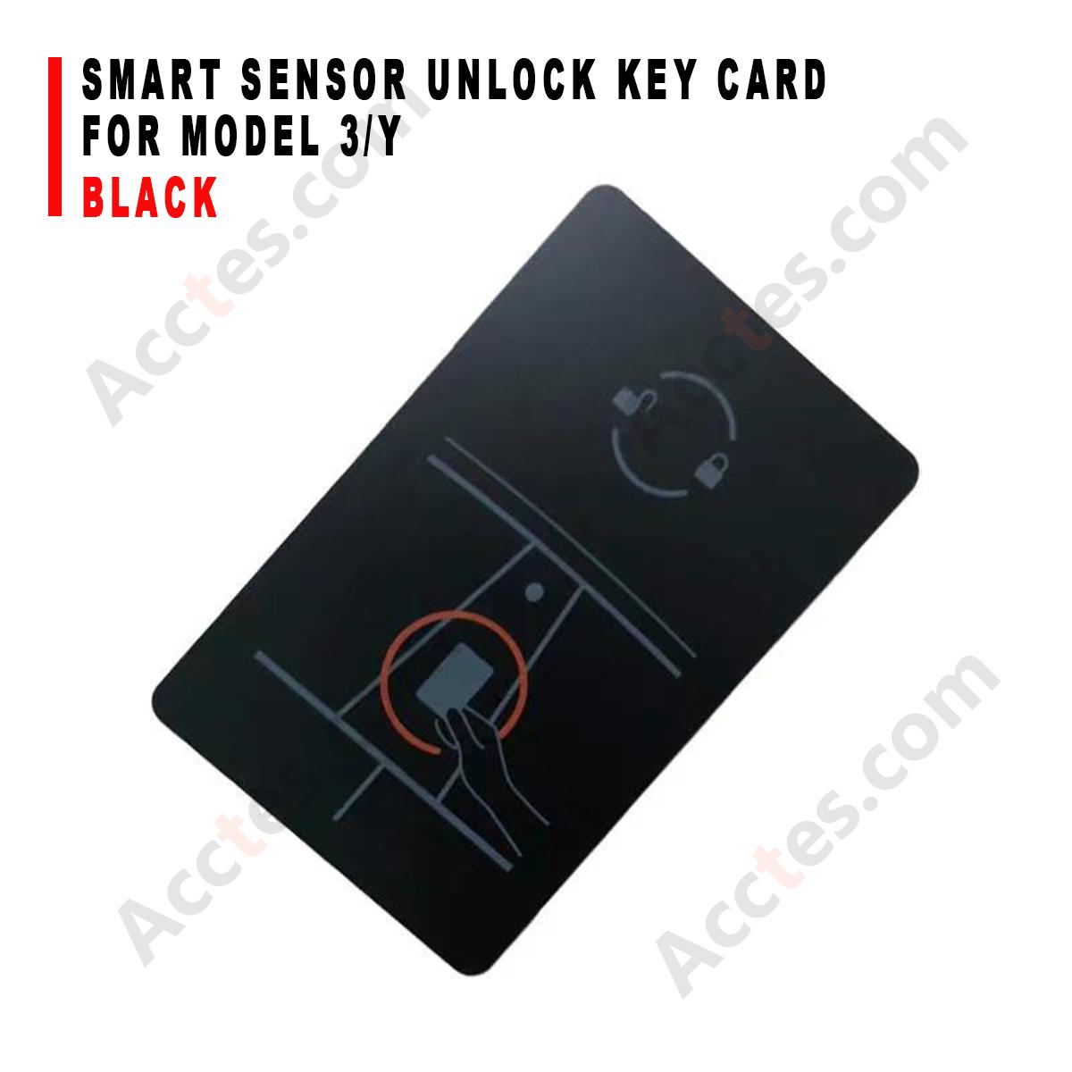 Black Smart Sensor Unlock Key Card Accessory For Model 3/Y Car