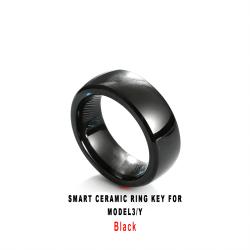 Black Smart Ceramic Ring Key Wearable Accessory For Model3/Y Vehicle
