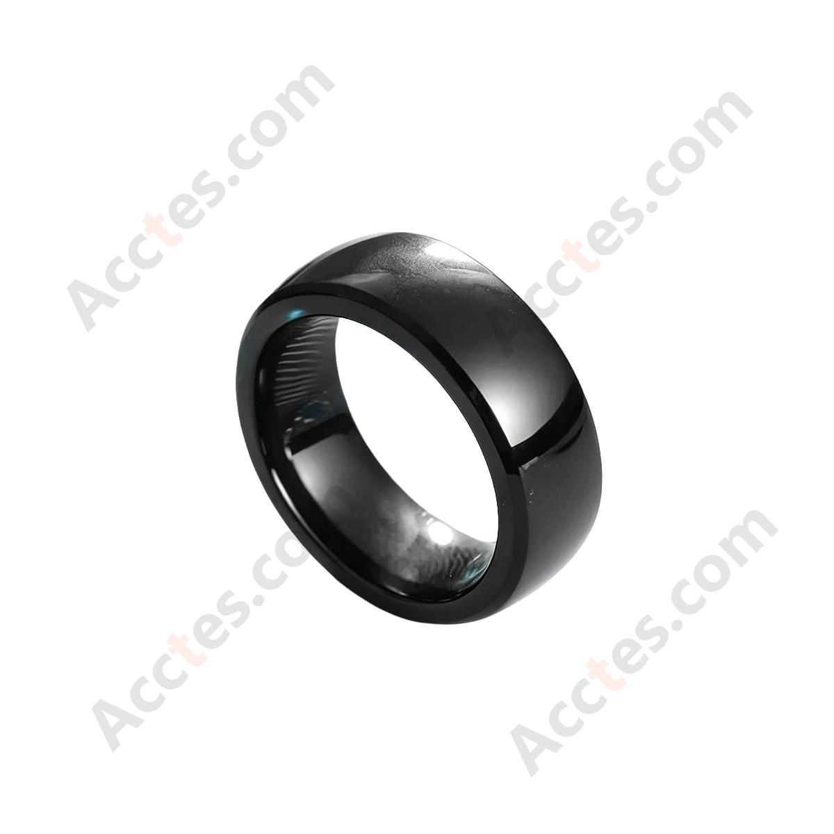 Black Smart Ceramic Ring Key Wearable Accessory For Model3/Y Vehicle