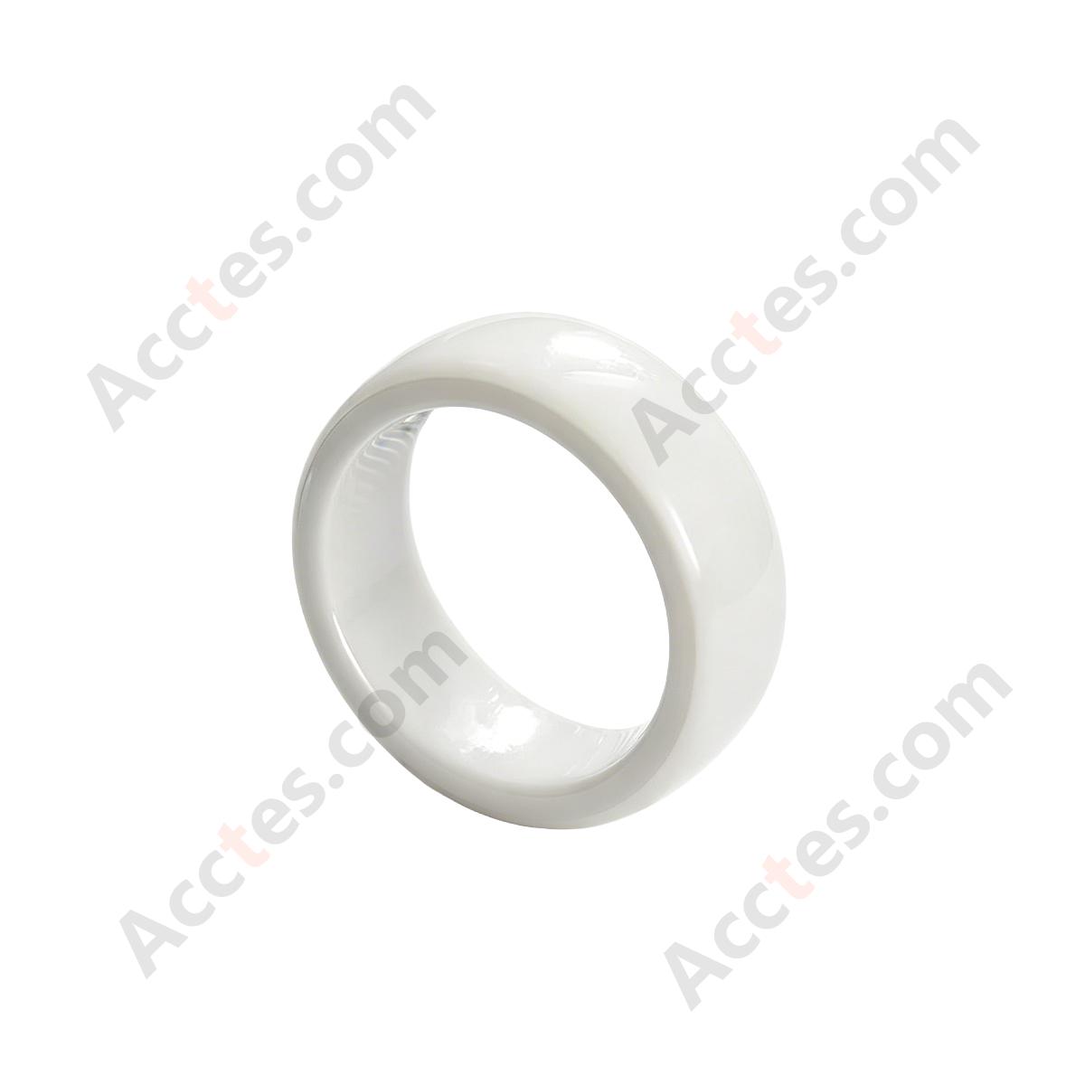 White Smart Ceramic Ring Key Wearable Accessory For Model3/Y Vehicle