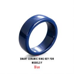 Blue Smart Ceramic Ring Key Wearable Accessory For Model3/Y Vehicle