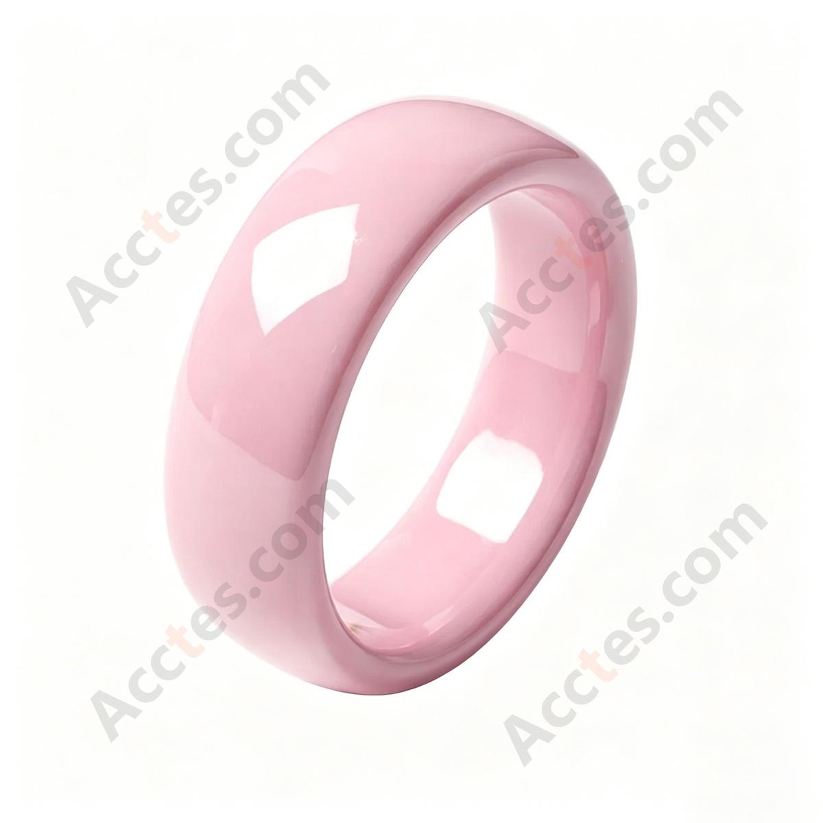 Pink Smart Ceramic Ring Key Wearable Accessory For Model3/Y Vehicle