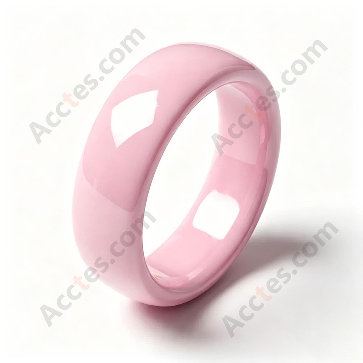 Pink Smart Ceramic Ring Key Wearable Accessory For Model3/Y Vehicle