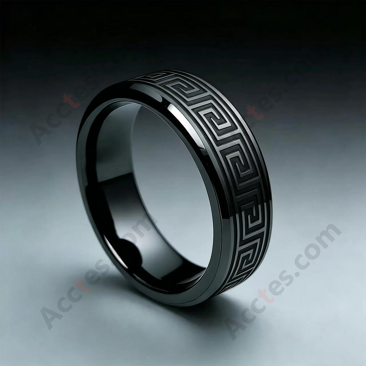 Black Cloud‑Thunder Texture Surface Smart Ceramic Ring Key For Model3/Y Vehicle