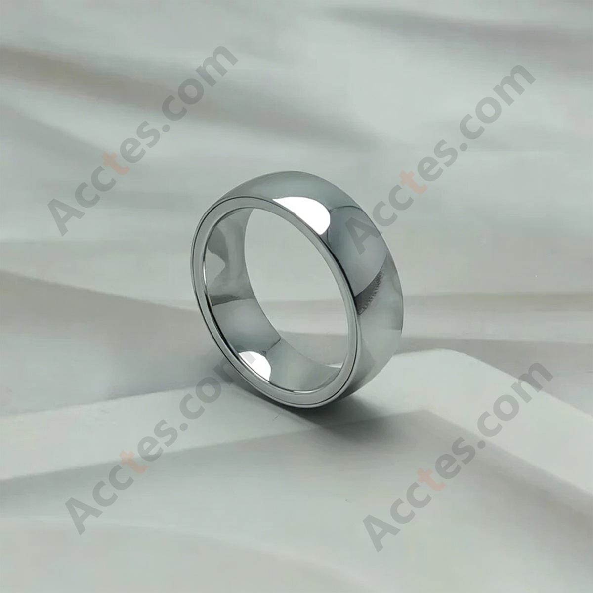 Silver Smart Ceramic Ring Key Wearable Accessory For Model3/Y Vehicle