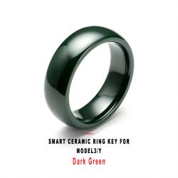 Dark Green Smart Ceramic Ring Key Wearable Accessory For Model3/Y Vehicle