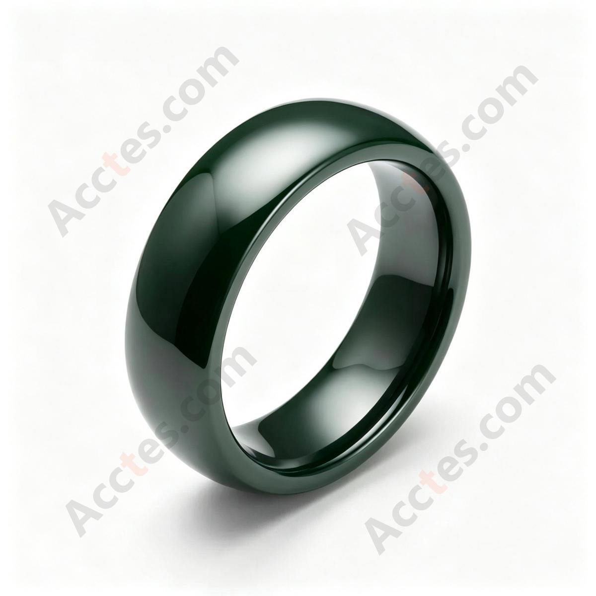 Dark Green Smart Ceramic Ring Key Wearable Accessory For Model3/Y Vehicle