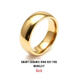Gold Smart Ceramic Ring Key Wearable Accessory For Model3/Y Vehicle