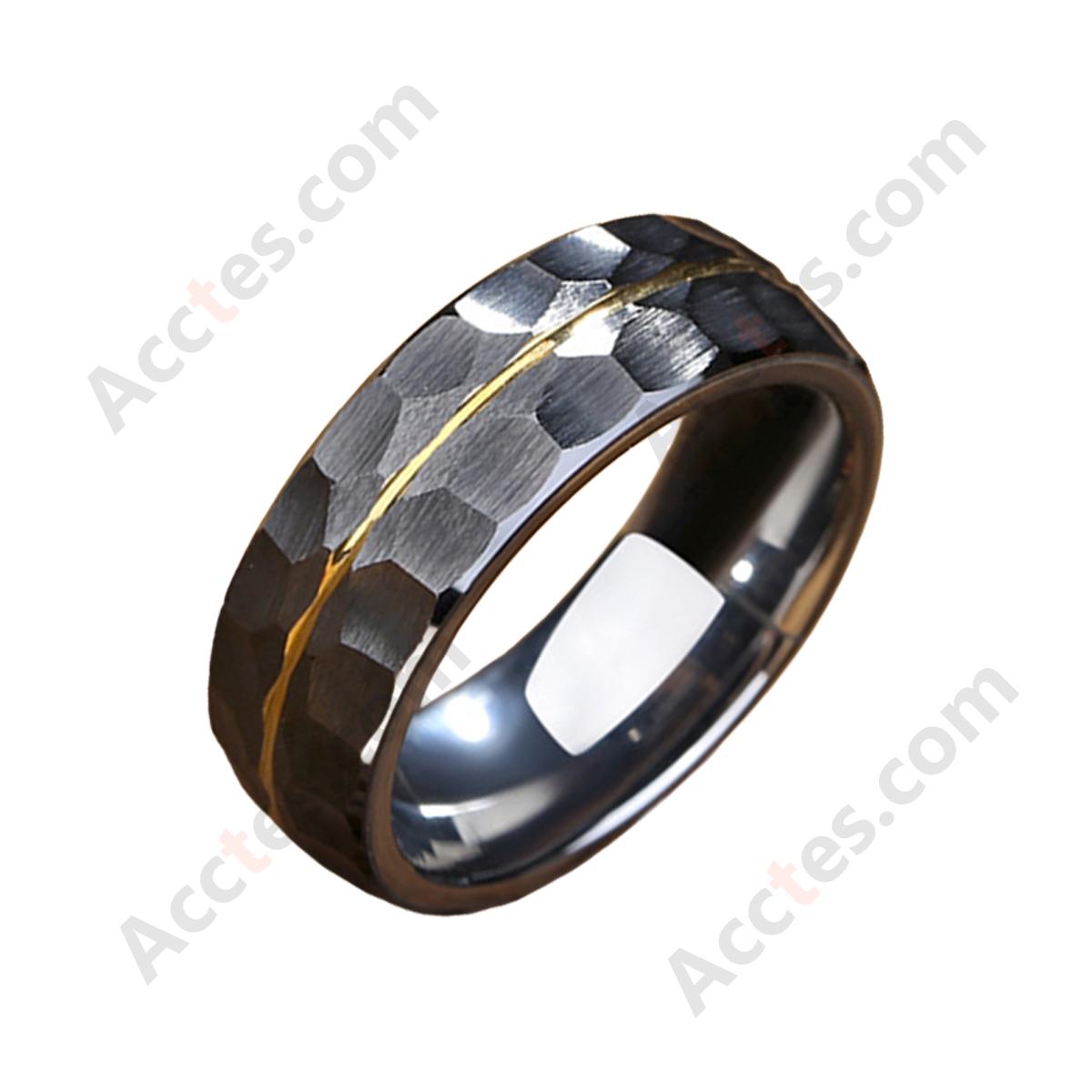 Meteorite Electro‑Gold Multi‑Function Tungsten Steel Ring For Car Key Unlock Accessory