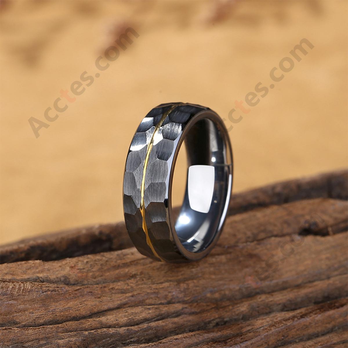 Meteorite Electro‑Gold Multi‑Function Tungsten Steel Ring For Car Key Unlock Accessory