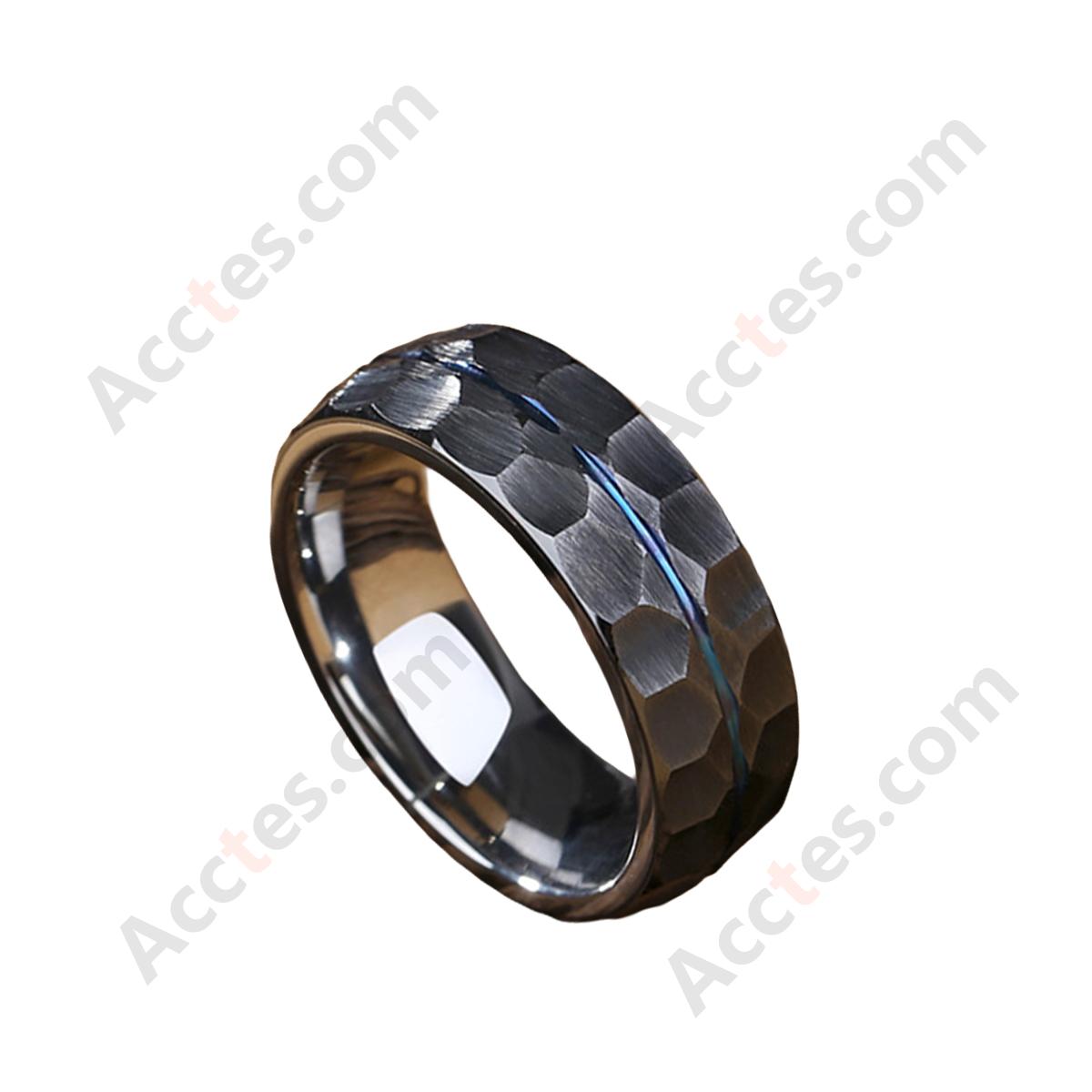 Meteorite Electro‑Blue Multi‑Function Tungsten Steel Ring For Car Key Unlock Accessory